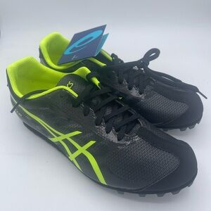 Asics Hyper LD 5 Track Shoes Size 7 Black & Safety Yellow